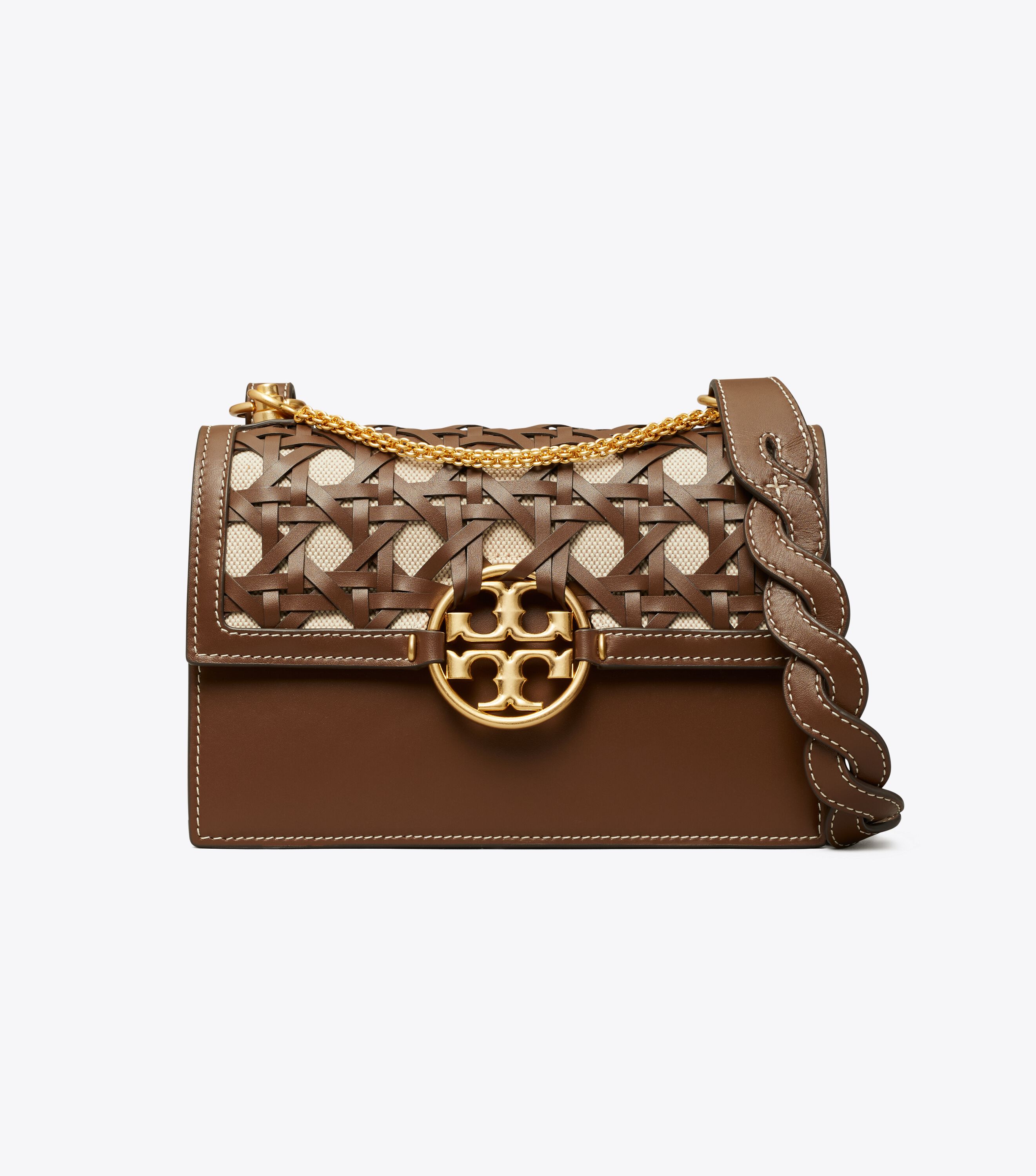 Miller Basketweave Small Shoulder Bag, Star Anise | Tory Burch UAE