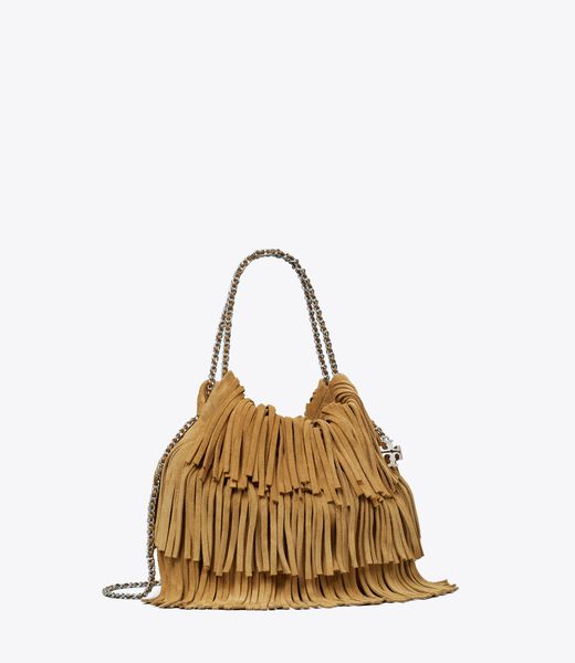 tory burch mini fleming fringe hobo bag