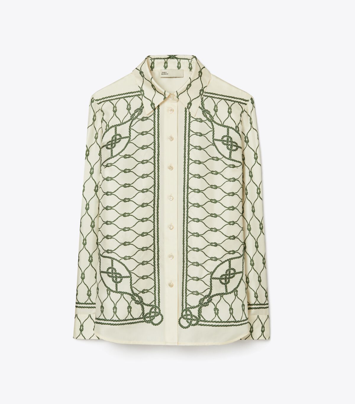 tory burch printed silk twill shirt