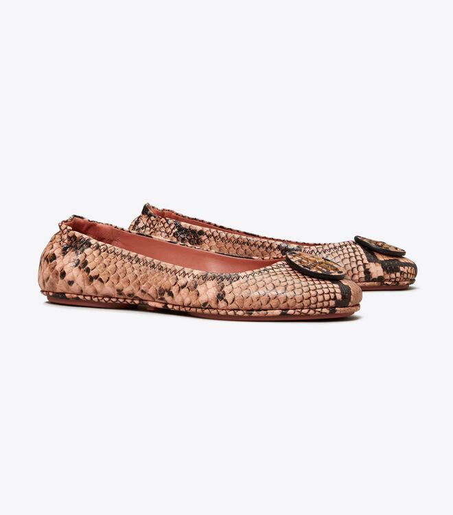 Minnie Travel Ballet Flat, Embossed Leather