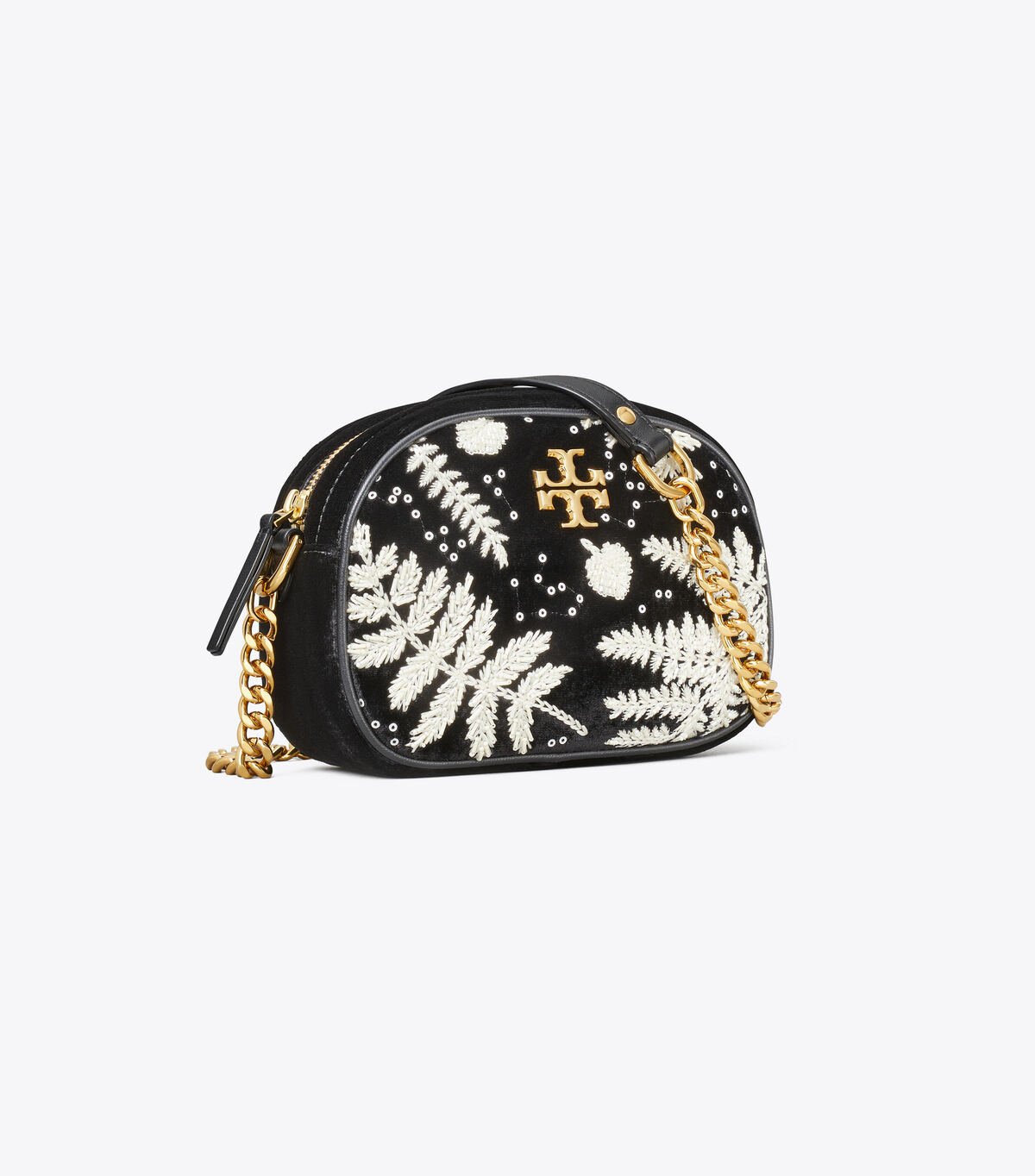 Kira Embroidered Velvet Small Camera Bag