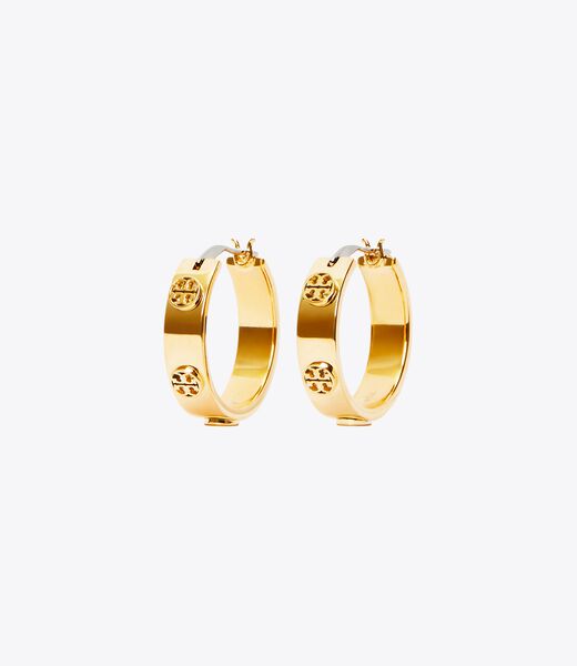 tory burch small miller stud huggie earrings