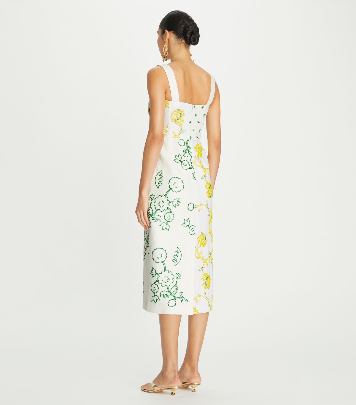 tory burch embellished patchwork dress