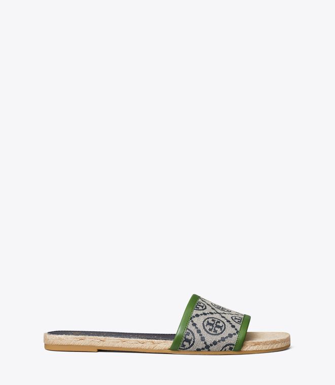 t monogram leather bubble slides