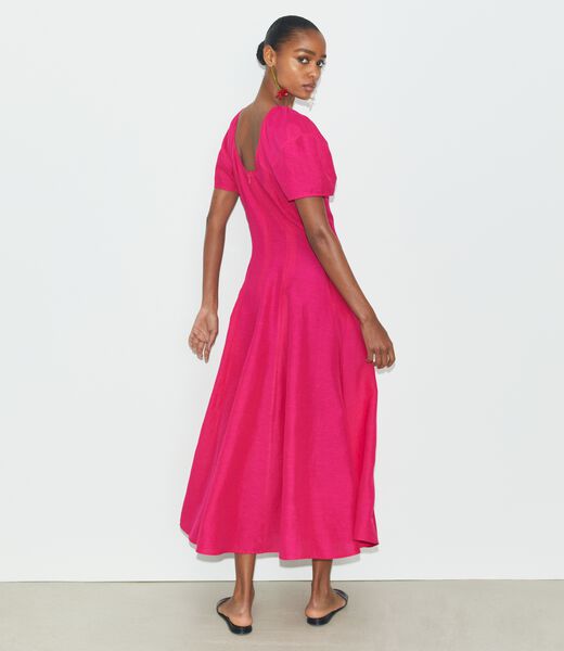 tory burch balloon sleeve linen dress
