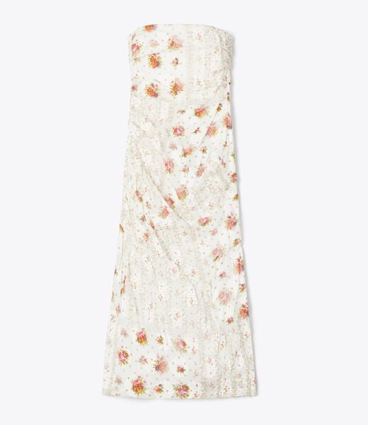 Strapless Cotton Jacquard Dress tory burch strapless cotton jacquard dress
