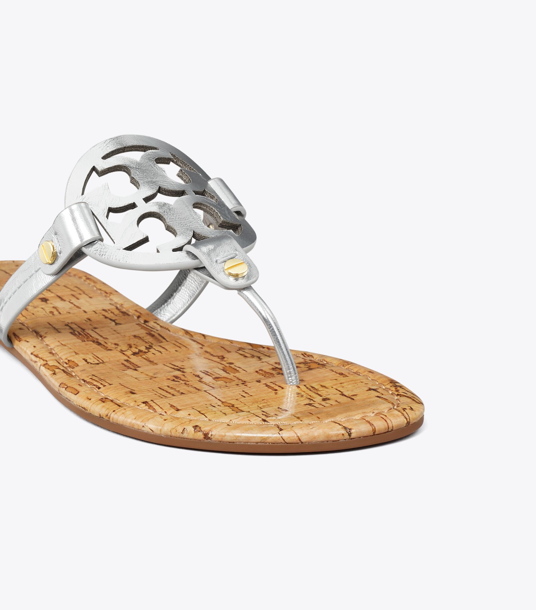 Miller Sandal, Leather, Silver Natural Tory Burch UAE