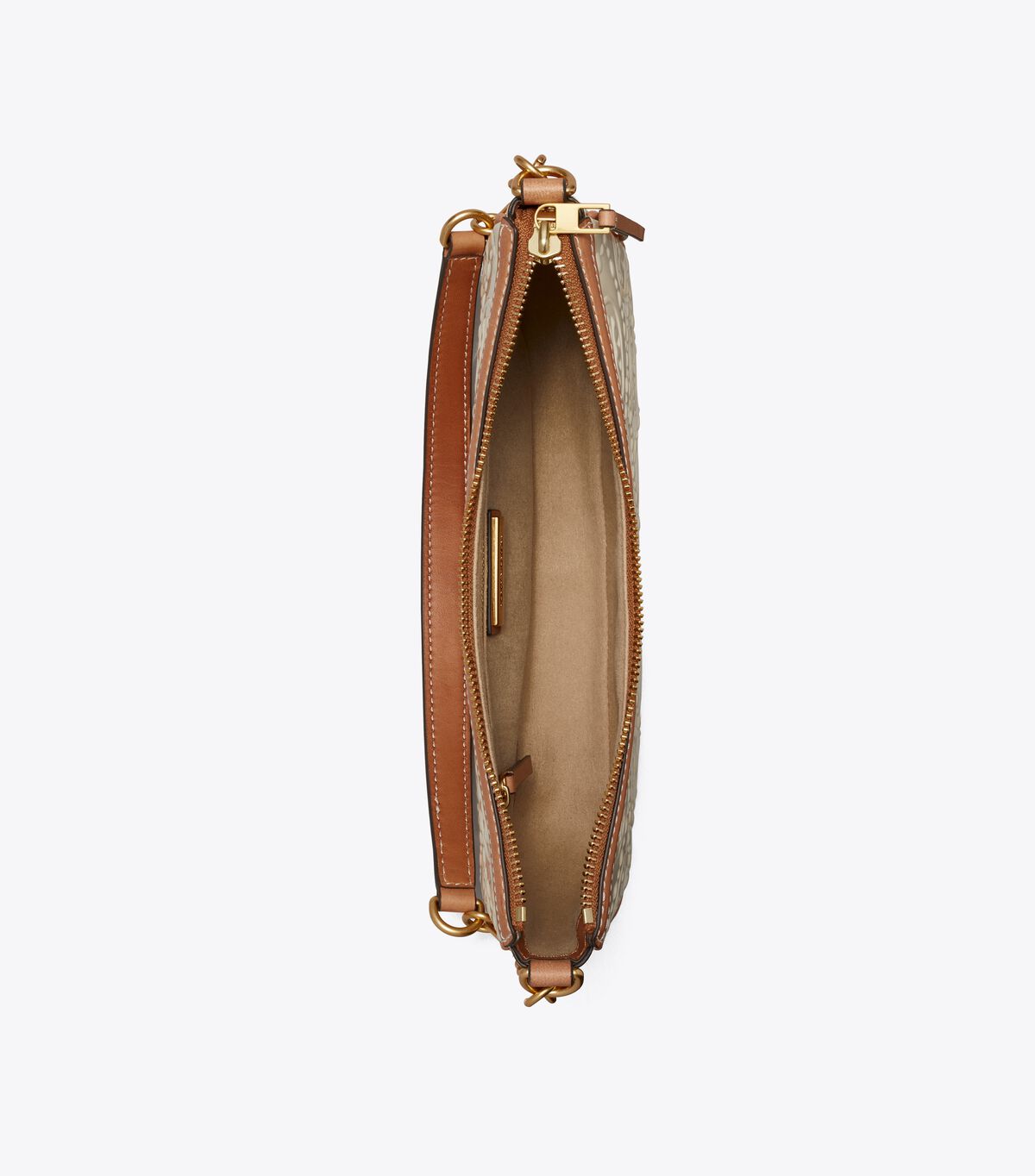 tory burch t monogram patent embossed studio bag