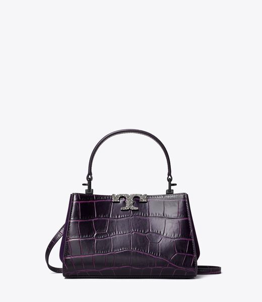 tory burch mini eleanor croc embossed satchel