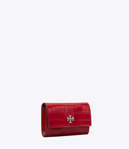 tory burch kira croc embossed flap card case
