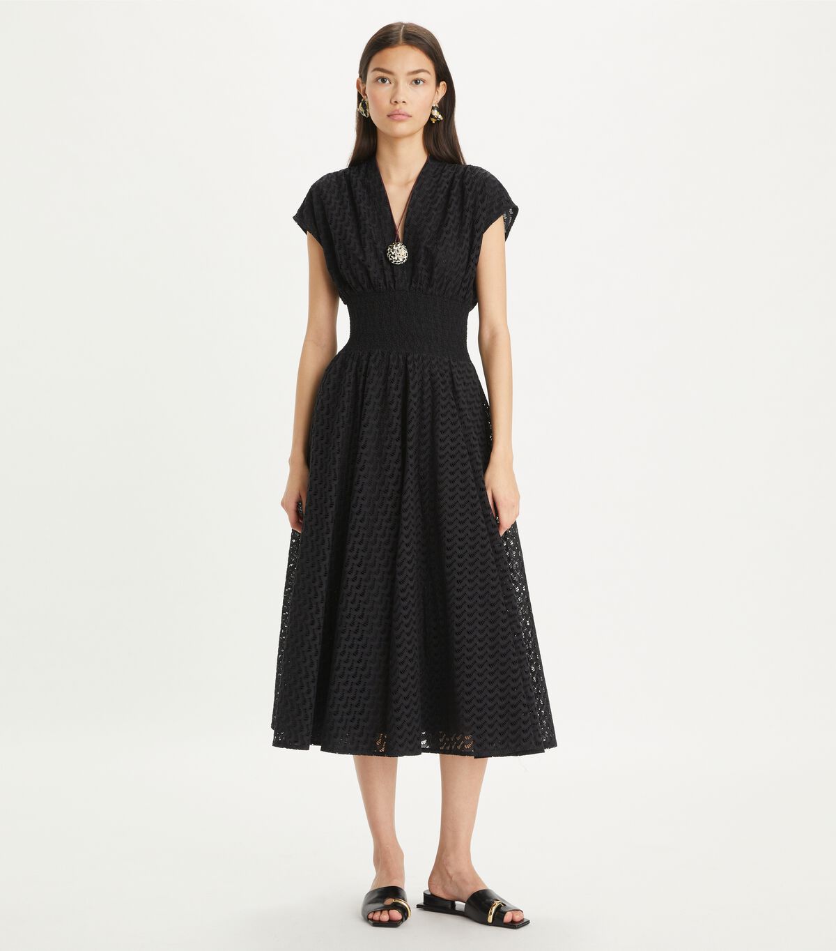 tory burch embroidered cotton dress