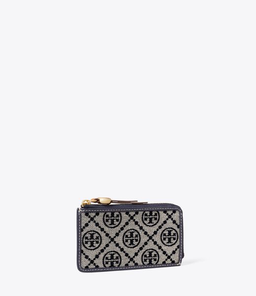 tory burch t monogram romy zip card case