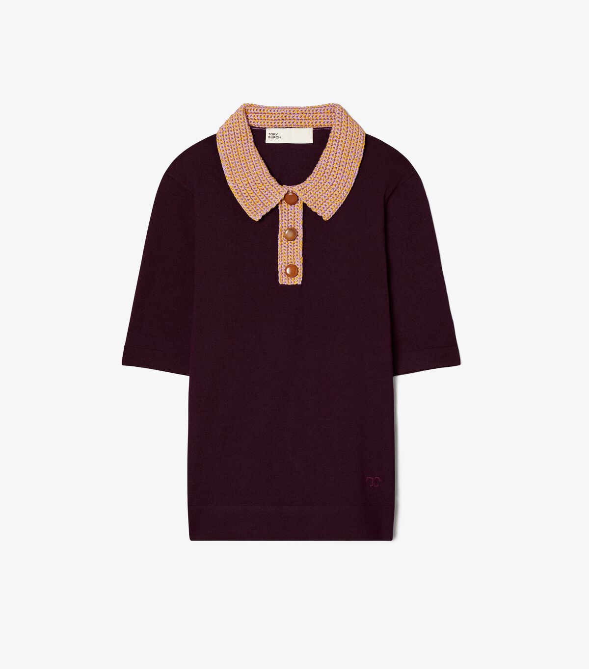 Crochet Collar Knit Polo