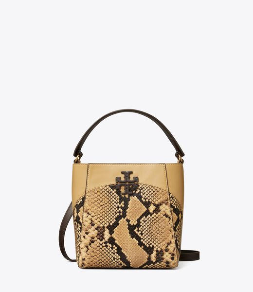 Tory Burch McGraw Raffia Small Bucket Bag