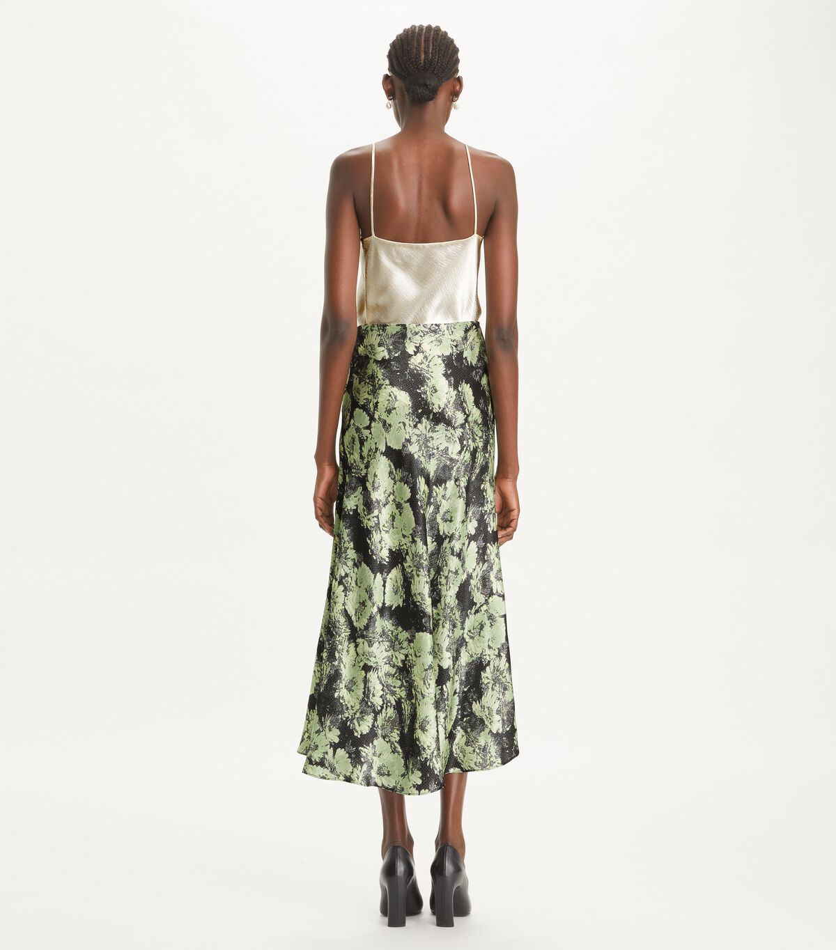 tory burch printed satin skirt