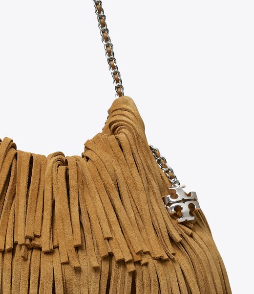 tory burch mini fleming fringe hobo bag