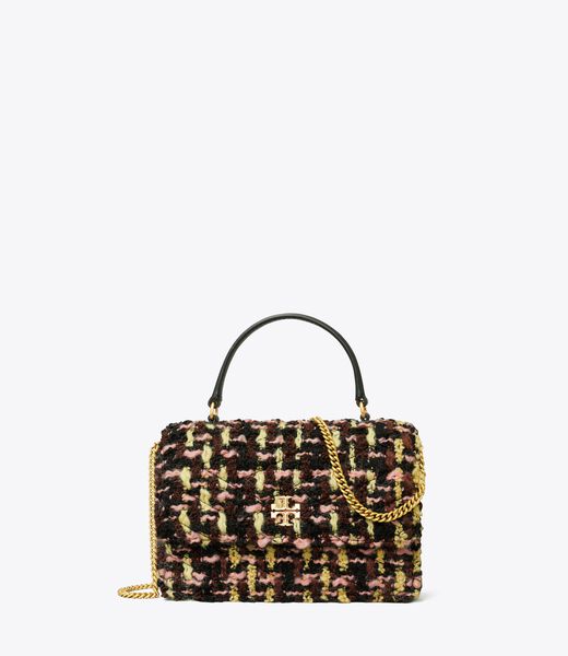 Mini Kira Tweed Top Handle Chain Wallet