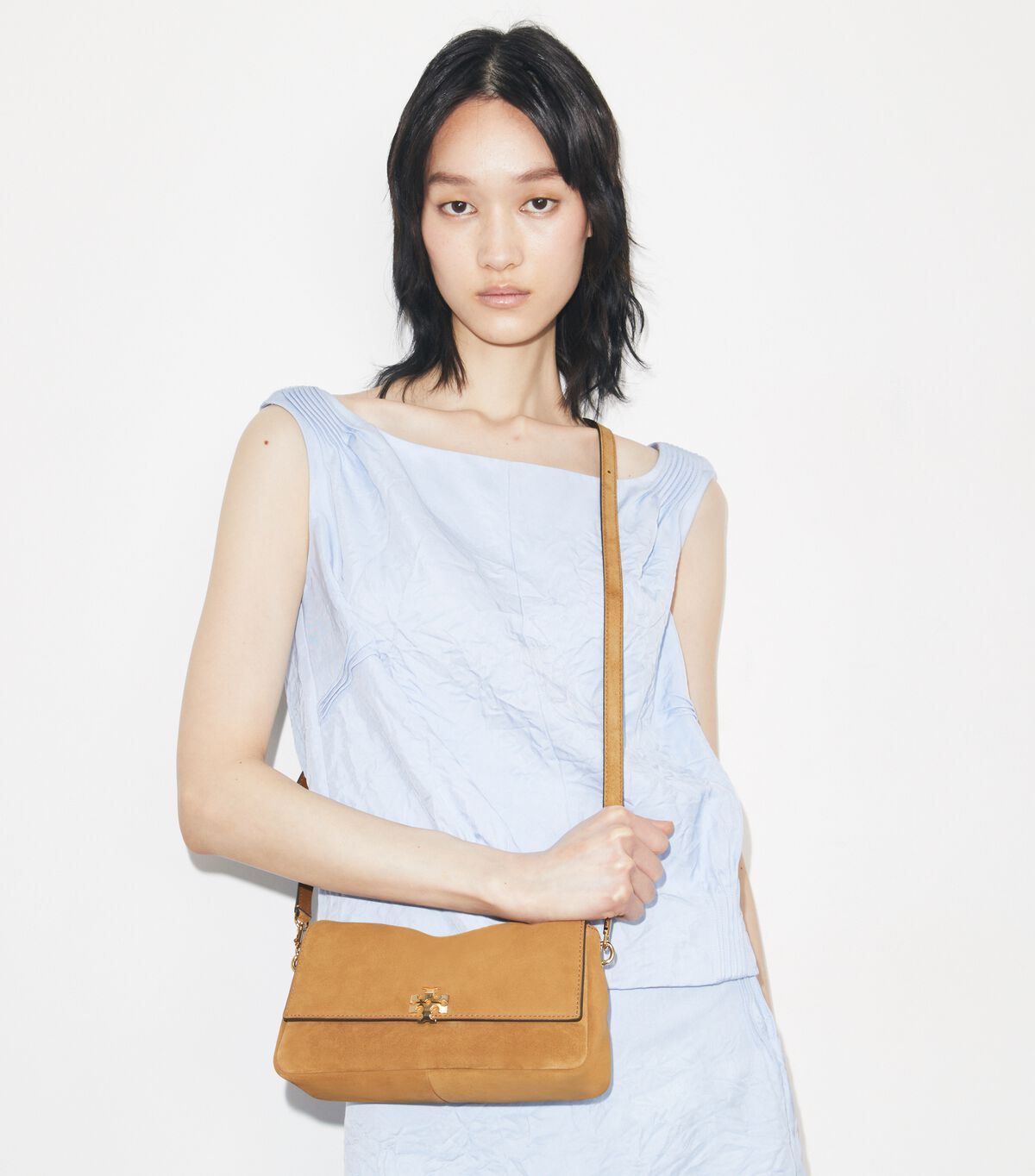 Small Charlie Suede Shoulder Bag tory burch small charlie suede shoulder bag