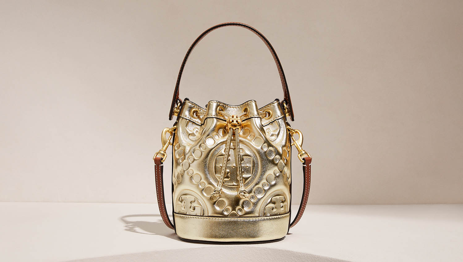 T Monogram Mini Bucket Bag